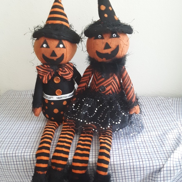 🛍️ Mr & Mrs Pumpkin Dolls Set 2 NEW - Picture 1 of 15